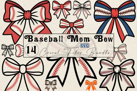 Baseball Mom Bow SVG: Graphics & Illustrations