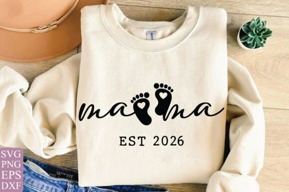 Mama SVG & Baby Reveal Graphics for T-Shirt Designs