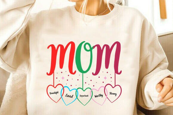 Mother's Day SVG & Mom Hearts PNG for T-Shirt Graphics
