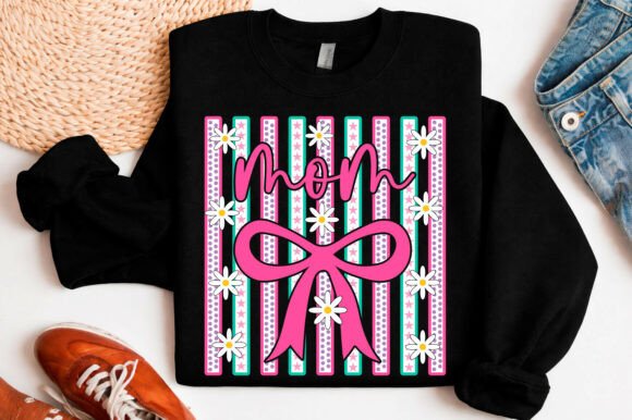 Striped Mom Coquette SVG for T-Shirt Designs & Graphics